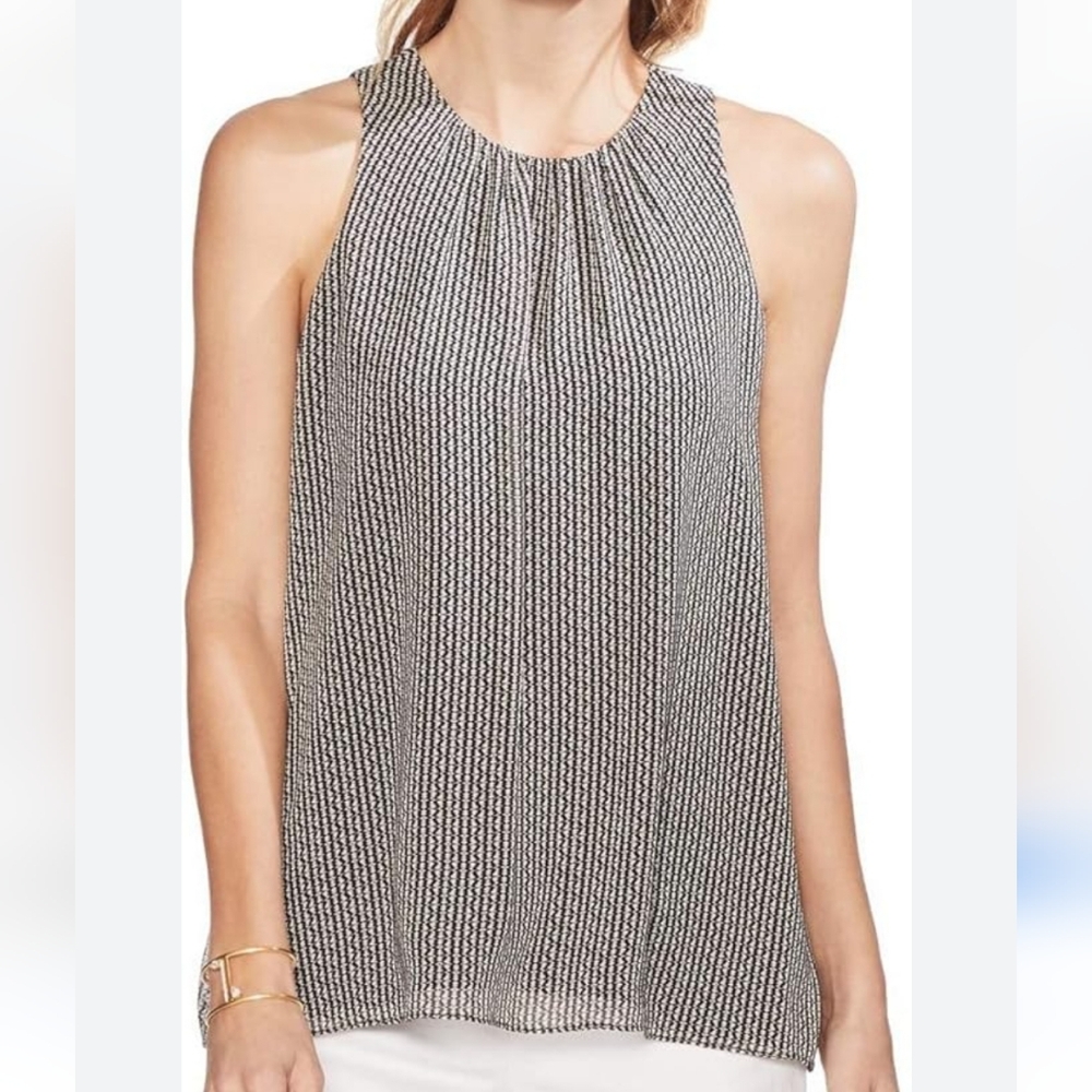 Vince Camuto‎ size small women's sleeveless Sahara muses black and white blouse